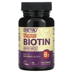 Веганский биотин, 6000 мкг, 90 таблеток, Deva