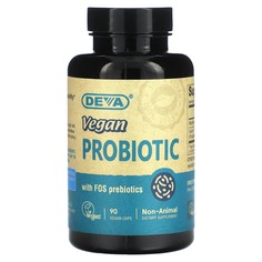 Веганский пробиотик премиального качества с пребиотиком ФОС, 90 веганских капсул, Deva