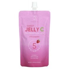 Sweet Jelly C, желейный напиток из конжака на растительной основе, клубника, 150 мл (5,02 жидк. Унции), Everydaze