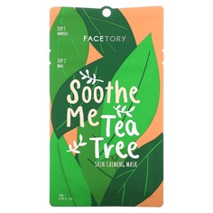 Soothe Me Tea Tree, 2-этапная успокаивающая маска для кожи, 1 набор, 26 г (0,92 жидк. Унции), FaceTory