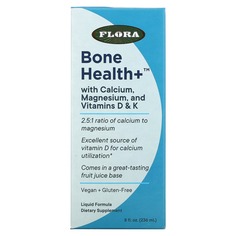 Bone Health + с кальцием, магнием и витаминами D и K, жидкий, 236 мл (8 жидк. Унций), Flora