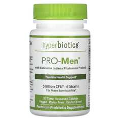 PRO-Men со смесью куркумина Indena Phytosome , 5 млрд КОЕ, 30 таблеток с замедленным высвобождением, Hyperbiotics