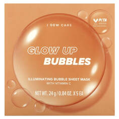 Glow Up Bubbles, тканевая маска с сияющими пузырьками, 5 шт. Масок, 24 г (0,84 унции), I Dew Care