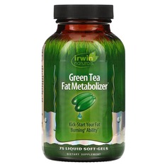 Зеленый Чай, Метаболайзер Жиров 75 жидких гелевых капсул, Irwin Naturals