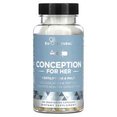 Conception for Her, мультивитамины для поддержки женской фертильности, 60 вегетарианских капсул, Eu Natural