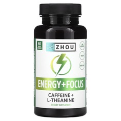 Energy + Focus`` 60 растительных капсул, Zhou Nutrition