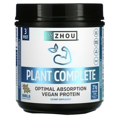 Plant Complete, веганский протеин для оптимального усвоения, ваниль, 500,8 г (17,7 унции), Zhou Nutrition