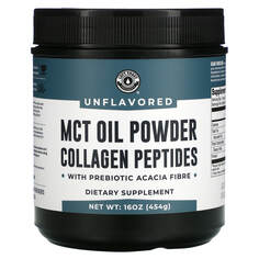Пептиды коллагена с маслом MCT и пребиотической акациевой клетчаткой, порошок, без добавок, 454 г (16 унций), Left Coast Performance