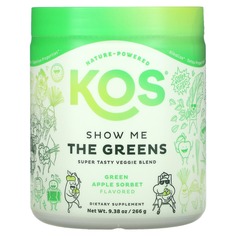 Show Me The Greens, супервкусная вегетарианская смесь, сорбет из зеленого яблока, 266 г (9,38 унции), KOS Кос