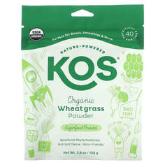 Органический порошок ростков пшеницы, 108 г (3,8 унции), KOS Кос