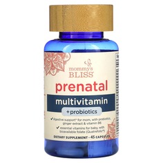 Пренатальные витамины с пробиотиком, 45 капсул, Mommy&apos;s Bliss