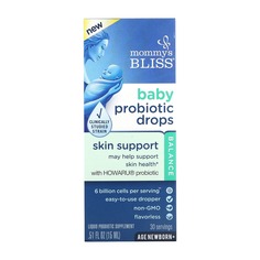 Капли с пробиотиком для детей, для младенцев и старше, без запаха, 15 мл (0,51 жидк. Унции), Mommy&apos;s Bliss