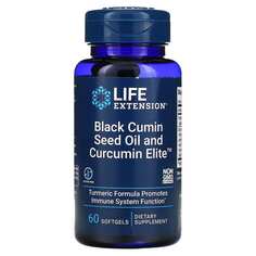 Масло из семян черного тмина с Curcumin Elite, 60 капсул, Life Extension
