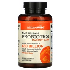 Maximum Care, пробиотики с замедленным высвобождением, 40 капсул, NatureWise