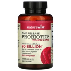 Пробиотики с замедленным высвобождением, уход для женщин, 40 капсул с замедленным высвобождением, NatureWise