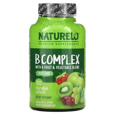 Комплекс витаминов группы B со смесью фруктов и овощей, с коэнзимом Q10, 120 вегетарианских капсул, NATURELO