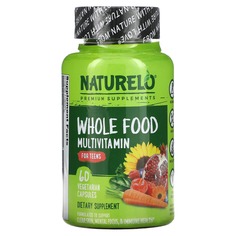 Мультивитамины из цельных продуктов для подростков, 60 растительных капсул, NATURELO