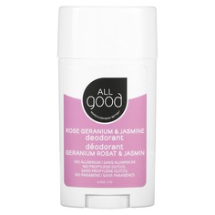 Дезодорант, розовая герань и жасмин, 71 г (2,5 унции), All Good Products