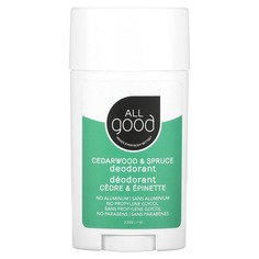 Дезодорант, кедр и ель, 71 г (2,5 унции), All Good Products