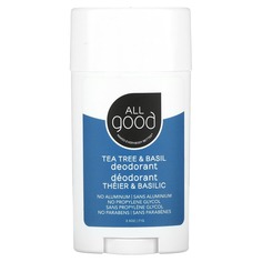 Дезодорант, чайное дерево и базилик, 71 г (2,5 унции), All Good Products