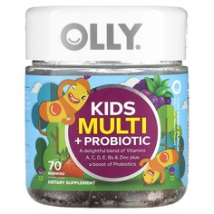 Детский мультивитамин и пробиотик, ягодный пунш, 70 жевательных таблеток, OLLY