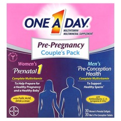 Пакет для пар перед беременностью, здоровье женщин в пренатальном периоде 1 и для мужчин в период до зачатия, 30 капсул для беременных для женщин, 30 таблеток для мужчин перед зачатием, One-A-Day
