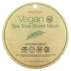 Vegan Tea Tree Sheet Beauty Mask, 1 тканевая маска, 23 г (0,81 унции), Purederm