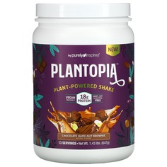 Plantopia, растительный коктейль, шоколадное брауни с фундуком, 647 г (1,43 фунта), Purely Inspired