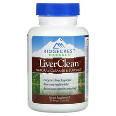 LiverClean, для очищения печени, 60 веганских капсул, RidgeCrest Herbals