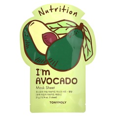 I&apos;m Avocado, питательная тканевая маска, 1 шт., 21 г (0,74 унции), Tony Moly