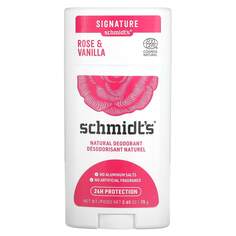 Натуральный дезодорант, роза и ваниль, 75 г (2,65 унции), Schmidt&apos;s Schmidts