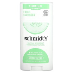 Натуральный дезодорант, свежий огурец, 75 г (2,65 унции), Schmidt&apos;s Schmidts