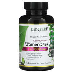 Мультивитаминный комплекс для женщин от 45 лет, для приема 1 раз в день, коферментная формула, 30 вегетарианских капсул, Emerald Laboratories