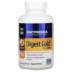 Digest Gold с ATPro, добавка с пищеварительными ферментами, 240 капсул, Enzymedica