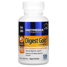 Digest Gold с ATPro, добавка с пищеварительными ферментами, 120 капсул, Enzymedica