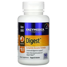 Digest, полная формула ферментов, 90 капсул, Enzymedica