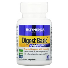 Digest Basic, добавка с пробиотиками, 30 капсул, Enzymedica