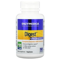 Digest + пробиотики, 90 капсул, Enzymedica
