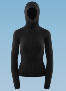 Лонгслив Oysho Knit Balaclava, черный