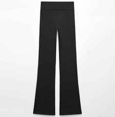 Брюки Oysho Low-rise Comfort Flare Trousers, черный