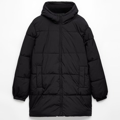 Куртка Oysho Water-repellent Primaloft Padded Midi, черный