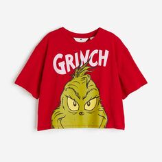 Футболка H&amp;M x The Grinch Oversized Printed, красный H&M