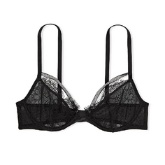 Бюстгальтер Victoria&apos;s Secret Very Sexy Unlined Floral Embroidered Demi, черный