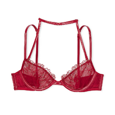 Бюстгальтер Victoria&apos;s Secret Very Sexy Unlined Floral Embroidered Demi, красный