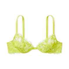 Бюстгальтер Victoria&apos;s Secret Very Sexy Unlined Floral Embroidered Demi, светло-зеленый