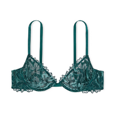 Бюстгальтер Victoria&apos;s Secret Very Sexy Unlined Floral Embroidered Demi, темно-зеленый