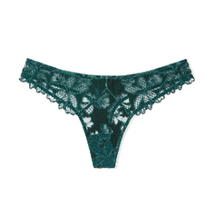 Трусы Victoria&apos;s Secret Very Sexy Floral Embroidered, темно-зеленый