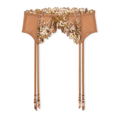 Пояс с подвязками Victoria&apos;s Secret Very Sexy Gold Sequined Floral Embroidery Garter, золотой