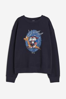 Свитшот H&amp;M Mickey Mouse With Motif, темно-синий H&M