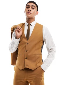 Жилет Asos Design Skinny Suit, светло-коричневый